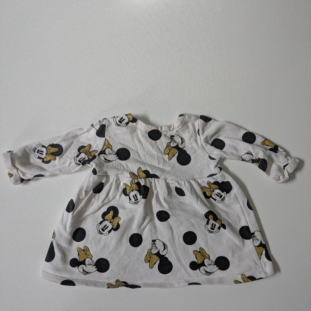 Disney Minnie Mouse Gold and Black Print Dress - Picture 5 of 5